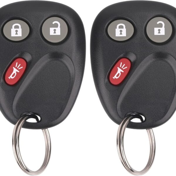 Keyless Entry Remote Key Fob Compatible with Chevy Tahoe Suburban Silverado Avalanche, GMC Sierra Yukon, Cadillac Escalade, Hummer H2 2003 2004 2005 2006, Replacement for LHJ011 (Pack of 2)
