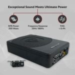 Rockville SS10P 10″ 800w Slim Under-Seat Active Powered Car/Truck Subwoofer Sub,green