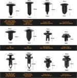 GOOACC – GRC-33 240PCS Bumper Retainer Clips Car Plastic Rivets Fasteners Push Retainer Kit Most Popular Sizes Auto Push Pin Rivets Set -Door Trim Panel Fender Clips for GM Ford Toyota Honda Chrysler