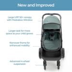 Mompush Wiz 2-in-1 Convertible Baby Stroller with Bassinet Mode, Foldable Infant Stroller with Reversible Seat and Large UPF 50+ Canopy