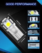 Marsauto 194 LED Bulb 6000K White 168 T10 2825 W5W 5SMD Replacement Bulbs for Car Dome Map Door Courtesy Side Marker Reading Glove Box License Plate Lights (Pack of 10)