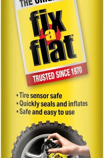 Fix-a-Flat S60420 Aerosol Emergency Flat Tire Repair and Inflator, For Standard Tires, Eco-Friendly Formula, Universal Fit for all Cars, 16 oz. (Pack of 1)