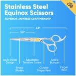 Equinox Professional Razor Edge Series Barber Hair Cutting Scissors – Japanese Stainless Steel Salon Scissors – 6.5 Overall Length – Fine Adjustment Tension Screw – Premium Shears for Hair Cutting