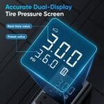 Tire Inflator Portable Air Compressor – 150PSI & 10000mAh Cordless Air Pump with Digital Tire Pressure Gauge, Accurate Dual LCD Display & LED Light, for Car/Motorcycle/E-Bike/Ball