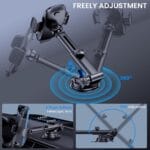 Car Phone Holder Mount, [Enhanced Adhesion Base] 3 in 1 Universal Car Phone Mount for Car Vent Windshield Cell Phone Car Mount Hands-Free Dashboard Phone Holder for iPhone Android All Smartphones