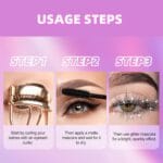 Erinde Silver Glitter Mascara, Diamond Effect Sparkle Mascara For Eyelashes & Brows, Glitter Mascara for Women Eye Makeup, Define Long Lasting Glitter Colorful Eyelashes, 01 Silver Glitter