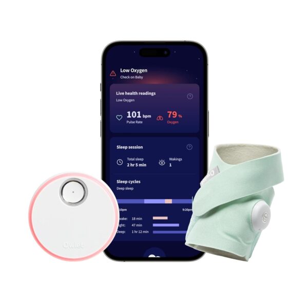 Owlet Dream Sock - FDA-Cleared Smart Baby Monitor - Track Live Pulse (Heart) Rate, Oxygen in Infants - Receive Notifications