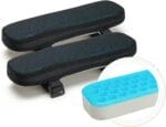 Chair Armrest Cooling Gel Cushions Elbow Pillow Pressure Relief Office Chair Gaming Chair armrest with Memory Foam armrest Pads 2-Piece Set of Chair