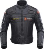 BORLENI Motorcycle Jacket Motorbike Riding Jacket Windproof Motorcycle Full Body Protective Gear CE Armor All Season Black L
