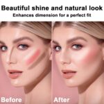 3Pcs Cream Contour Stick Makeup Kit, Shades with Highlighter, Blush and Bronzer Contour Stick for Sculpt the Cheeks, Long Lasting, Waterproof, Matte & Dewy Finish LIGHT MEDIUM(2+5+6)