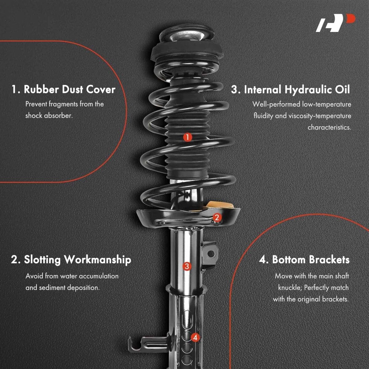 A-Premium Set (4) Front and Rear Complete Shock Absorber Strut & Coil Spring Assembly Compatible with Honda Civic 2006-2011 & Acura CSX 2006-2011 Sedan