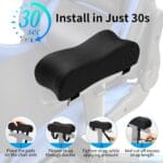 Ergonomic Office Chair Armrest Pads 1 Pair, Armrest Cushion Pillow with Cooling Gel for Elbow Support for Computer Chairs, Gaming Chairs, Office Chairs and Wheelchairs (Black)