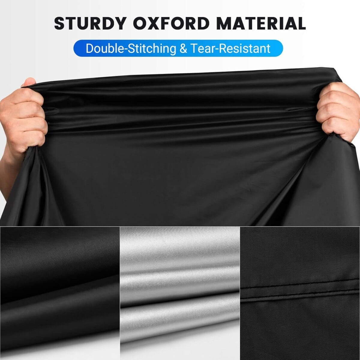 Favoto Motorcycle Cover All Season Universal Weather Quality Waterproof Sun Outdoor Protection Night Reflective with Lock-Holes & Storage Bag Fits up to 96.5″ Motorcycles Vehicle Cover