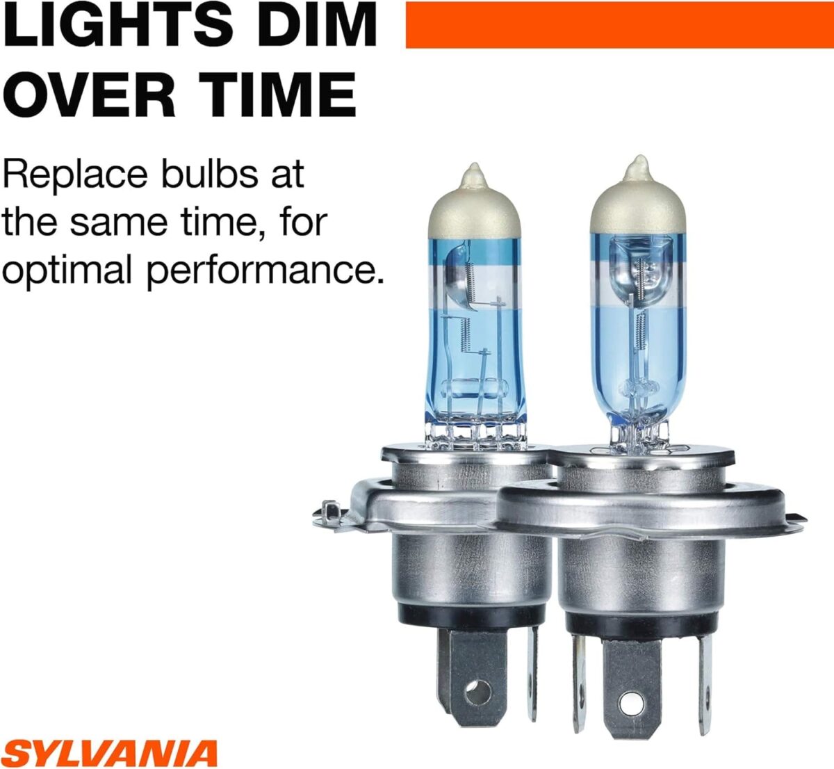 Sylvania 9003 SilverStar Ultra High Performance Halogen Headlight Bulb, Brightest Downroad with Whiter Light (2 Bulbs)