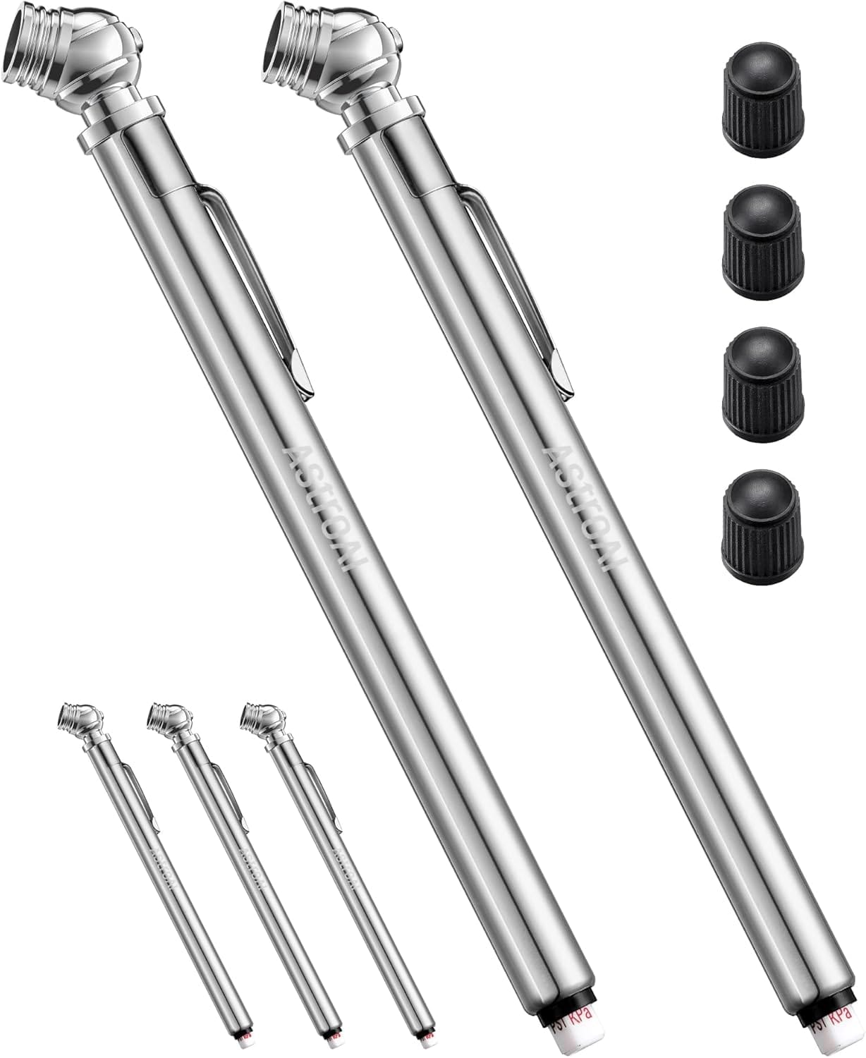 AstroAI Pencil Tire Pressure Gauge 2 Pack (10 75PSI, 2% Span), Air Pressure Gauge For Tires, Stainless Steel Body, And Metal Made Nozzle 3 Measurements For Cars, Bikes, Vehicles AstroAI Pencil Tire Pressure Gauge 2 Pack (10-75PSI, 2% Span), Air Pressure Gauge for Tires, Stainless Steel Body, and Metal Made Nozzle 3 Measurements for Cars, Bikes, Vehicles
