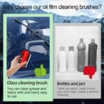 2025 Automotive Oil Film Cleaning Brush for Car Windows, Glass Cleaning Board, Uickly Remove Car Windshield Oil Film, Improve Clarity