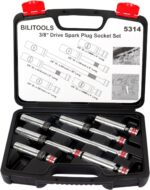 BILITOOLS 6 Piece 3/8-Inch Drive Magnetic Swivel Spark Plug Socket Set-includes 9/16-Inch, 5/8-Inch, 14mm, 16mm Socket & 3/8-inch Drive with 6-Point and 12-Point, CR-V