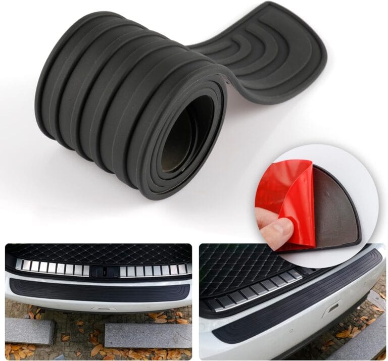 SINGARO Car Rear Bumper Protector, 41inch x3.5inch Car/SUV Universal Rubber Anti-Scratch Trunk Exterior AccessoriesBlack