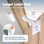 Upgraded Invisible Baby Proofing Cabinet Latch Locks (10 Pack) – No Drilling or Tools Required for Installation, Works with Most Cabinets and Drawers, Works with Countertop Overhangs, Highly Secure