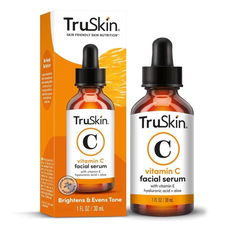 TruSkin Vitamin C Serum For Face  Anti Aging Formula with Vitamin C, Hyaluronic Acid, Vitamin E  Brightening Serum  Improve Appearance of Dark Spots, Tone, Fine Lines & Wrinkles, 1 Fl Oz