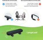 Chair Armrest Cooling Gel Cushions Elbow Pillow Pressure Relief Office Chair Gaming Chair armrest with Memory Foam armrest Pads 2-Piece Set of Chair