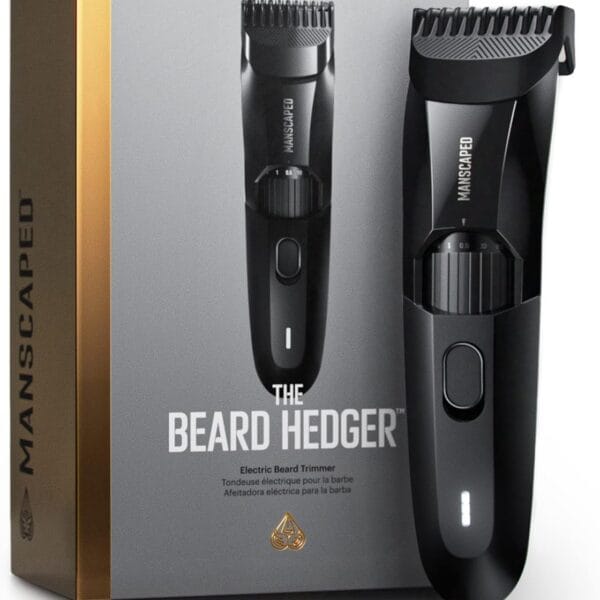 MANSCAPED The Beard Hedger Premium Men's Beard Trimmer, 20 Length Adjustable Blade Wheel, Stainless Steel T-Blade for Precision Facial Hair Trimming, Cordless Waterproof Wet/Dry Clipper