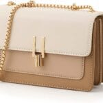 Color-Block Crossbody Bags for Women Leather Cross Body Purses Cute Designer Handbags Shoulder Bag Medium Size