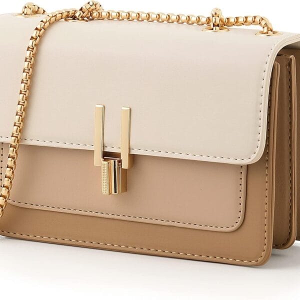 Color-Block Crossbody Bags for Women Leather Cross Body Purses Cute Designer Handbags Shoulder Bag Medium Size