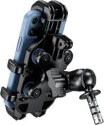 BRCOVAN Motorcycle Fork Stem Phone Mount with Vibration Dampener, Adjustable Heavy Duty Motorcycle Cellphone Holder Fit Stem Tubes 12mm-25.4mm in Diameter, Compatible with 5.4''-7.2'' Smartphones