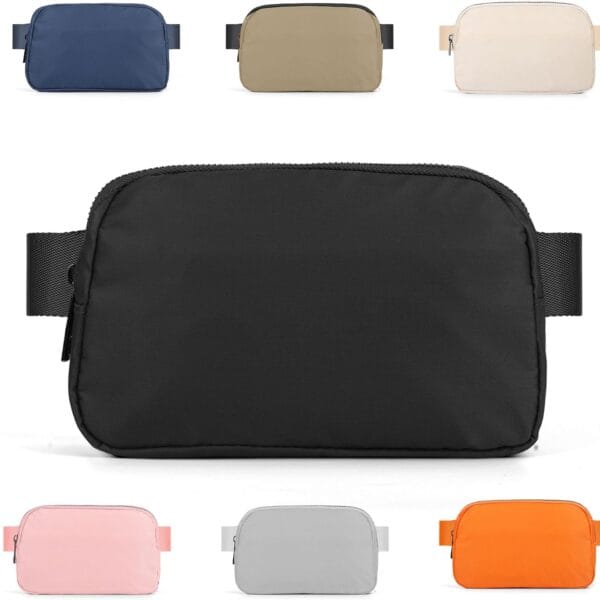 ZPN Mini Fanny Pack Black Belt Bag for Women and Men, Fashionable Waterproof Waist Pack with Adjustable Strap for Traveling, Hiking, Jogging, Cycling.