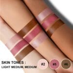 3Pcs Cream Contour Stick Makeup Kit, Shades with Highlighter Stick,Blush Stick and Bronzer Stick for Sculpt the Cheeks, Long Lasting, Waterproof, Dewy & Matte Finish, LIGHT MEDIUM (#02,05,06)