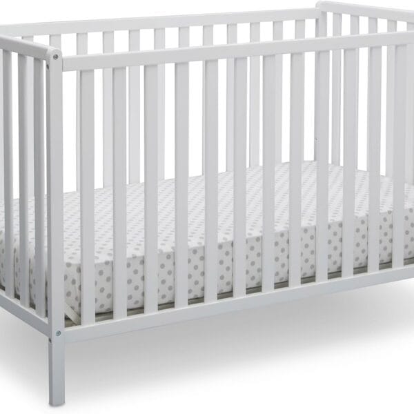 Delta Children Heartland 4-in-1 Convertible Crib - Greenguard Gold Certified, Bianca White