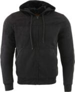 Milwaukee Leather MPM1788 Men’s Black CE Approved Armored Riding Hoodie Sweater with Aramid by DuPont Fibers