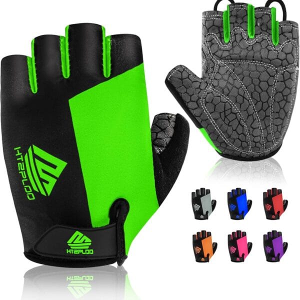 Bike Gloves for Men Women with Anti-Slip Shock-Absorbing Pad, Light Weight Half-Finger Cycling Gloves