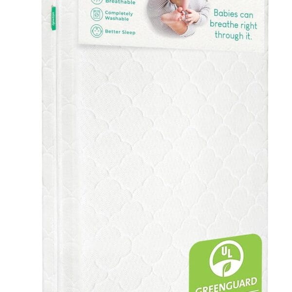 Newton Baby Crib Mattress and Toddler Bed - Ultra-Breathable Proven to Reduce Suffocation Risk, 100% Washable, 2-Stage, Non-Toxic Better Than Organic, Removable Cover - Deluxe 5.5" Thick- White