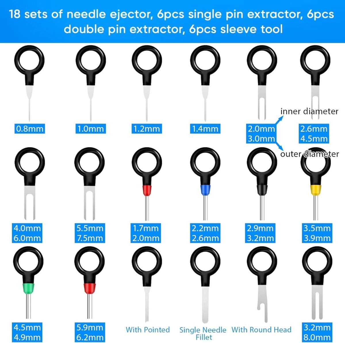 Terminal Pin Removal Tool Kit 82 Pcs Depinning Electrical Connector Pin Extractor Tool Set Wire Terminal Release for Automotive Car Household Devices