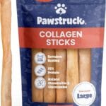 Pawstruck Natural Large 12" Beef Collagen Sticks for Dogs  Long-Lasting Rawhide Alternative, High Protein Treats with Chondroitin & Glucosamine  5 Pack