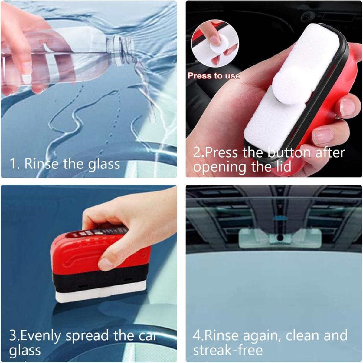 2025 Automotive Oil Film Cleaning Brush for Car Windows, Glass Cleaning Board, Uickly Remove Car Windshield Oil Film, Improve Clarity