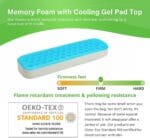 Chair Armrest Cooling Gel Cushions Elbow Pillow Pressure Relief Office Chair Gaming Chair armrest with Memory Foam armrest Pads 2-Piece Set of Chair