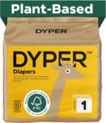 DYPER Baby Diapers Size 1 | Honest Ingredients | Cloth Alternative | Day & Overnight | Made with Plant-Based* Materials | Hypoallergenic