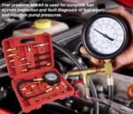 Fuel Pressure Tester (0-140Psi), Fuel Injection Pump Pressure Tester Gauge Kit for Auto Truck Car Motorcycle (Not for Diesel Vehicles) TU-114 Fuel Pressure Tester Kit, Fuel Pressure Gauge Kit