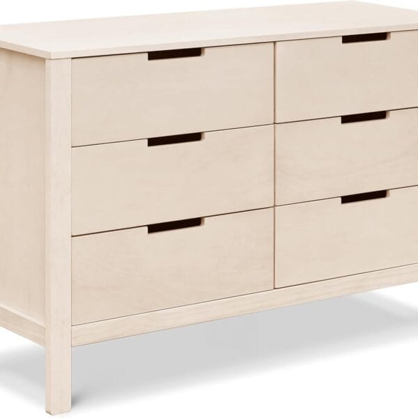 Carter's by Colby 6-Drawer Baby Dresser for Bedroom - Kids Dresser for Boys & Girls - Double Chest of Drawers for Nursery - Versatile Wooden Dresser for Living Room & Hallway - Washed Natural
