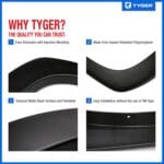 Tyger Auto Fender Flares Compatible with 1999-2006 Chevy Silverado GMC Sierra 1500 2500 3500HD; 2007 Classic Fleetside, Fine-Textured Paintable Factory Style 4pc | TG-FF6C4218