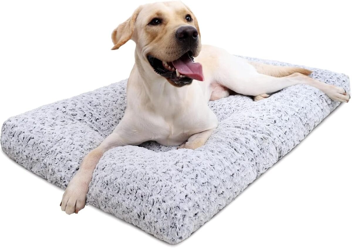 Washable Dog Bed Deluxe Plush Dog Crate Bed - Image 1