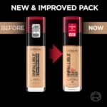 L’Oreal Paris Makeup Infallible Up to 32 Hour Fresh Wear Lightweight Foundation, 411 Beige Ivory, 1 Fl Oz, Packaging May Vary