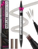 iMethod Microblading Eyebrow Pen - Eyebrow Pencil Magical 2-in-1 Dual-Ended Eye Brow Pencils for Women with 4-Fork-Tip & Precise Brush-Tip Create Natural Hair-Like Brows, Last All-Day, Dark Brown