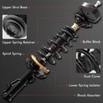 A-Premium Set (4) Front and Rear Complete Shock Absorber Strut & Coil Spring Assembly Compatible with Honda Civic 2006-2011 & Acura CSX 2006-2011 Sedan