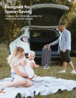 Foldable Baby Playpen, 5050 Inch Play Pens for Babies and Toddlers, Indoor & Outdoor Kids Safety Fence with Gate, Portable Play Yard with 360 Visible Mesh and Carrying Bag, Grey