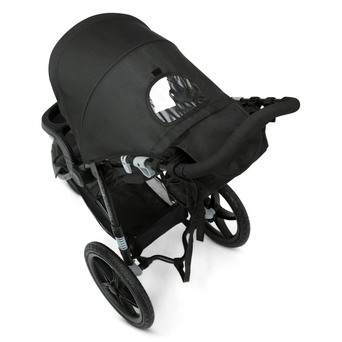 Delta Children Apollo Jogging Stroller – Shock Absorbing Frame with Large Canopy & Recline – Car Seat Compatible, Black
