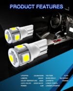 Marsauto 194 LED Bulb 6000K White 168 T10 2825 W5W 5SMD Replacement Bulbs for Car Dome Map Door Courtesy Side Marker Reading Glove Box License Plate Lights (Pack of 10)